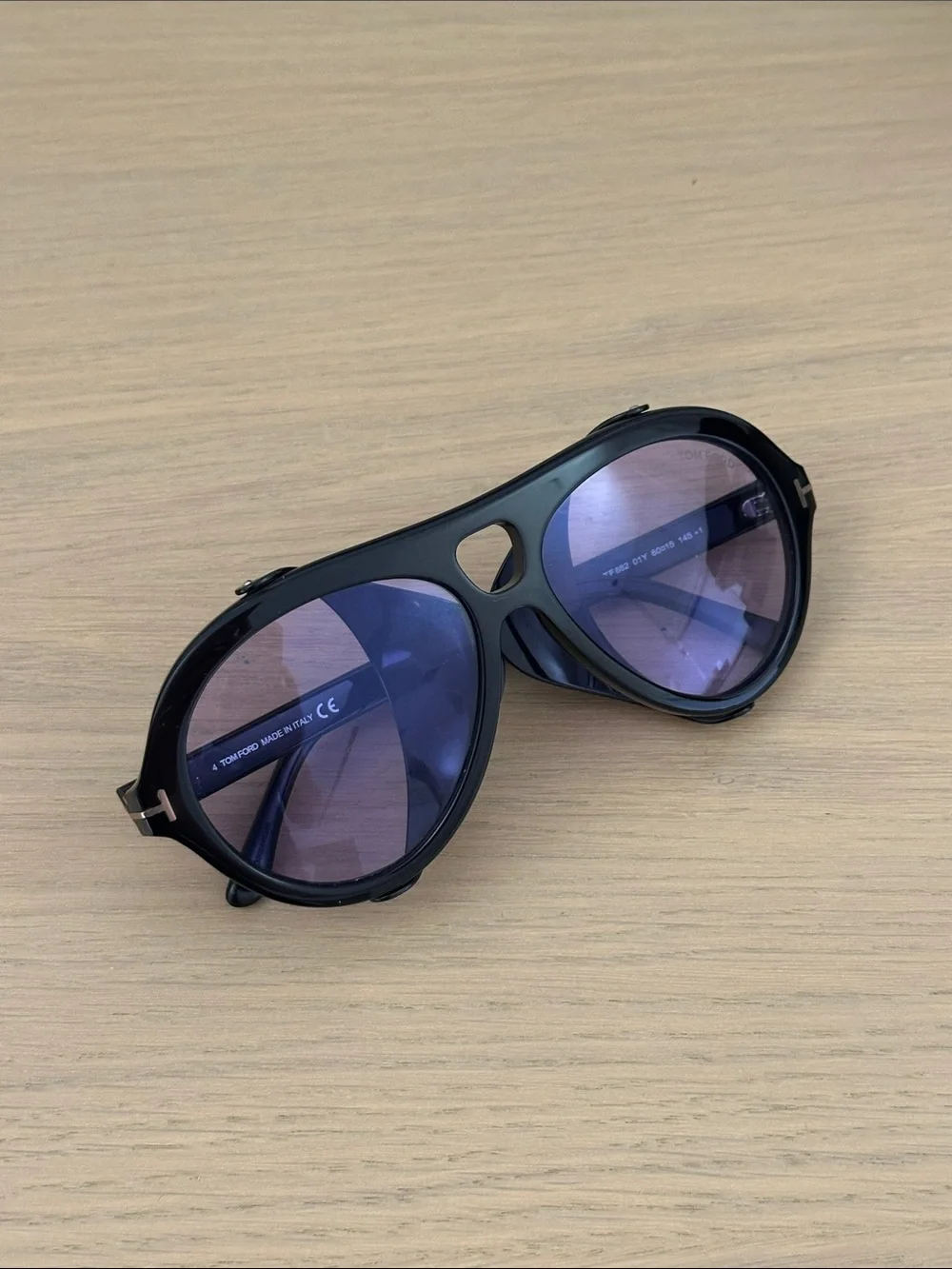 NEW Tom Ford Neughman TF-882 01Y Black and Purple Sunglasses 60-15-145